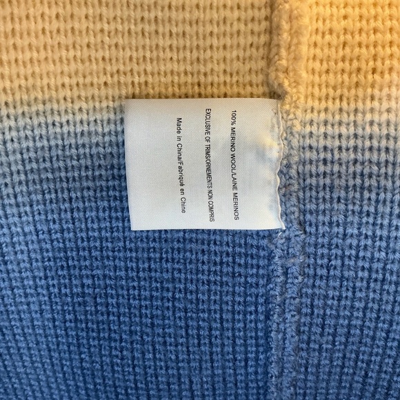 Tory Burch Ombre Gradient Double Breasted Wool Jacket Blue White Size M - Picture 12 of 14